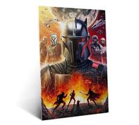 Displate Poster en Métal Star Wars Tribute to the Mandalorian Affiche Murale Décorative pour Chambre à Coucher Monture Magnétique 48 x 67,5 cm