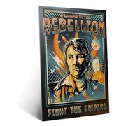Displate Poster en Métal Star Wars Welcome to the Rebellion Affiche Murale Décorative pour Chambre à Coucher Monture Magnétique 32 x 45 cm