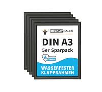 DISPLAY SALES Lot de 10 cadres A3 pliants imperméables | Cadre photo A3 extérieur résistant aux intempéries | Cadre clic clac A3 en aluminium | Cadre format A3 (30x42 cm)