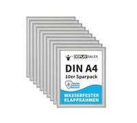DISPLAY SALES Lot de 10 cadres A4 pliants imperméables | Cadre photo A4 extérieur résistant aux intempéries | Cadre clic clac A4 en aluminium | Cadre format A4 (21x30 cm)
