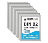 DISPLAY SALES Lot de 10 cadres B2 pliants imperméables | Cadre photo B2 extérieur résistant aux intempéries | Cadre clic clac B2 en aluminium | Cadre format B2 (50x70 cm)