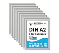 DISPLAY SALES Lot de 10 cadres pliants DIN A3 - Imperméables et résistants à la pluie - Cadre pour poster imperméable avec joint et matériel de montage - Cadre pour affiche de qualité supérieure pour