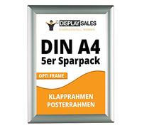 DISPLAY SALES - Lot de 5 Cadre clic-clac Opti Frame DIN A4 25 mm, Cadre porte-affiche