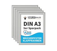 DISPLAY SALES Lot de 5 cadres A3 pliants imperméables | Cadre photo A3 extérieur résistant aux intempéries | Cadre clic clac A3 en aluminium | Cadre format A3 (30x42 cm)