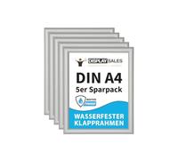 DISPLAY SALES Lot de 5 cadres A4 pliants imperméables | Cadre photo A4 extérieur résistant aux intempéries | Cadre clic clac A4 en aluminium | Cadre format A4 (21x30 cm)
