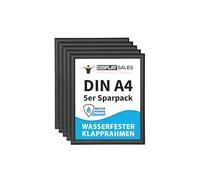 DISPLAY SALES Lot de 5 cadres A4 pliants imperméables | Cadre photo extérieur résistant aux intempéries | Cadre clic clac en aluminium | Cadre format A4 (21x30 cm)