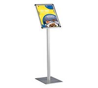 DISPLAY SALES - Porte-affiches sur pied avec coins arrondis DIN A4 | Présentoir d’affiche exterieur (1m de hauteur) inclinable en aluminium | Idéale pour restaurants, hôtels, expositions
