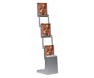 DISPLAY SALES Présentoir à borchure pliable A4 | Support avec 5 compartiments en acrylique | Présentoir prospectus A4 avec sac de transport | Idéal pour brochure, catalogue, prospectus