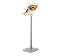 DISPLAY SALES -Présentoir porte-brochures sur pied A4 | Support de prospectus et catalogues | Rangement Acrylique à armature aluminium pour expositions, salons, hôtels, restaurants