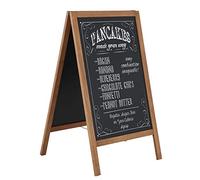 DISPLAY SALES Stop-trottoir hêtre, ardoise magnétique 54 x 95 cm | Résistant aux intempéries, ce chevalet publicitaire présente les menus de restaurants et cafés.