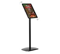 DISPLAY SALES - Support d'information DIN A3 pour platine 297 x 420 mm Noir Hauteur totale 1,20 m Plaques de pieds en aluminium résistant à la rouille. utilisation en format portrait ou paysage