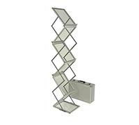 DISPLAY SALES - Support prospectus 6 x A4 en aluminium/acrylique. Avec mallette de transport en aluminium - elégant, intelligent et facile à monter