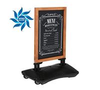 DISPLAY SALES - WindPro Butée en bois avec tableau noir 670 x 860 mm résistant aux intempéries, réservoir d'eau rechargeable, résistant au vent grâce à ressorts en acier robuste