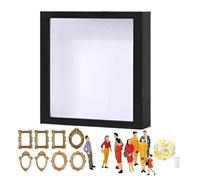 Display Shadow Box, Family Memory Frame, Silhouette Museum Case for Keepsakes, Sturdy Glass Panel Design, Home Wall Décor, Travel Birthday Holiday Housewarming Wedding Graduation Use