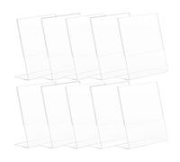 Display Stand en Acrylique, CAASFOOY 10 Pièces A6 Présentoirs de Table Incliné, Porte Affiche pour Menu, Fiches de Bureau, Publicité, Flyer, Dépliant, Support Papier et Cadre Photo
