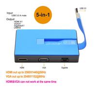 Displayexhauschipset-Adaptateur Convertisseur Pour Apple Sonbook Pro Air Mini Windows 7/8/Win10,Usb3.0/Usb2.0 Vers Vga Dvi Hdmi - Type Usb 3.0 5 In 1-Check Note