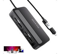 Displaylink Adaptateur, Hdmi Adaptateur Double Moniteur 4K@60 Hz Pour Usb 30 Et Usb-C, Macbook M1/M2/M3/Windows, Displaylink Dock Avec Displayport Ou Hdmi, 2 X Usb A 20, Rj45[ZHUJ4089]