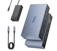 Displaylink Dock Station d'accueil USB C 3 HDMI 2 DP 120 W Bloc d'alimentation Compatible avec MacBook M1/M2, USB3.1 10G Adaptateur Triple Moniteur Dual DisplayPort RJ45 pour HP Dell, etc