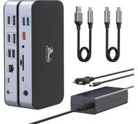 Displaylink Docking Station Dual Monitor 15 In 1 Universal Docking Station Usb C Avec Dual 4K Displayport & Hdmi Pour Macbook M1/M2,Chargeur 120W,2.5G Ethernet,Usb 3.1/3.0/2.0,Sd/Micro Sd,Audio