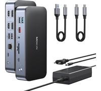 Displaylink Station D'Accueil Pour Macbook Pro-Air,15 En 1 Displaylink Station Pour Deux Écrans,Usb C Dock Avec 2 Hdmi,2 Displayport,2,5 Gbit-S Ethernet,Usb 3.1-3.0-2.0