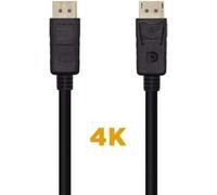 DisplayPort 1.2 4K Aisens A124-0455/ DisplayPort Male to DisplayPort Male/ 1m/ Black