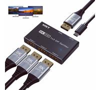 Displayport DP 1.4 Splitter Switch 8K@30Hz 4K@144Hz,1 in 3 Outputs Displayport Switch,Compatible with Multiple Video Sources and Monitor Interfaces.[F362]