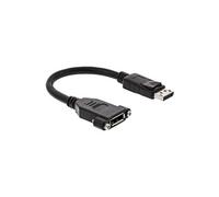 DisplayPort mâle à femelle avec câble à bride 0.2m, noir