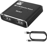 DisplayPort Switch 8K Bidirectional 1 in 2/2 in 1 Output Splitter High Speed Converter DP Version 2.1 Support 8K@60Hz for HDTV.[F250]
