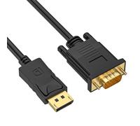 DisplayPort to VGA Cable 1,8M,1080P Gold-Plated DP Port Male to VGA Male Cable,VGA to DisplayPort Cable Compatible with Laptop,PC,Desktop,Monitor,Projector