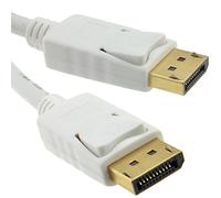 DisplayPort v1.2 4K Compatible Mâle Verrouillage Fiches câble 2 m Blanc [2 mètre/2m]