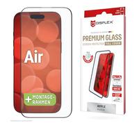 Displex Coque complète en verre véritable, compatible avec iPhone Air, cadre de montage écologique, couverture complète de l'écran, verre trempé, film de protection résistant aux rayures, compatible