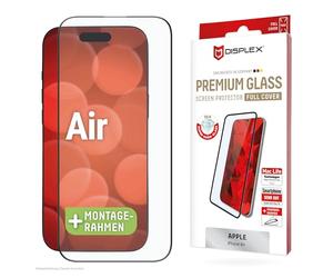 Displex Coque complète en verre véritable, compatible avec iPhone Air, cadre de montage écologique, couverture complète de l'écran, verre trempé, film de protection résistant aux rayures, compatible