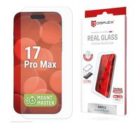 Displex EASY-ON® MountMaster Film de protection d'écran en verre trempé 10H pour Apple iPhone 17 Pro Max, résistant aux rayures, sans bulles