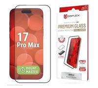 Displex EASY-ON® MountMaster Film de protection d'écran en verre trempé de qualité supérieure pour Apple iPhone 17 Pro Max 10H, résistant aux rayures, sans bulles d'air