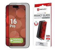 Displex Verre protection 2D(10H) pour iPhone 15/15 Pro/16, verre trempé antirayures, cadre éco