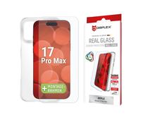 Displex Real Glass + Case Compatible with iPhone 17 Pro Max, Eco Mounting Frame,