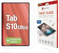 Displex Tablette en verre (9H) pour Samsung Galaxy Tab S10 Ultra, cadre de montage écologique en forme de L, incassable, ultra fin, invisible