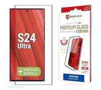DISPLEX Verre blindé anti-reflet de qualité supérieure - 10H - Pour Samsung Galaxy S24 Ultra - Cadre de montage écologique - Couverture complète de l'écran - Verre trempé - Film de protection