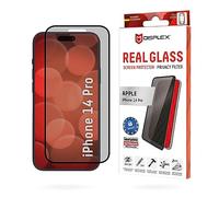 Displex Verre de confidentialité FC iPhone 14 Pro, verre trempé extra dur (10H), cadre de montage écologique, verre trempé résistant aux rayures, revêtement anti-traces de doigts, compatible avec les