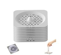 Disposable Drain Guard & Hair Catcher with Auto-Latch, Zero-Contact Filter Replacement & Insect-Proof Mesh for Shower, Sink, Bathtub, Laundry Room (No Extractor,Medium)