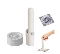 Disposable Drain Guard & Hair Catcher with Auto-Latch, Zero-Contact Filter Replacement & Insect-Proof Mesh for Shower, Sink, Bathtub, Laundry Room (White,Large)