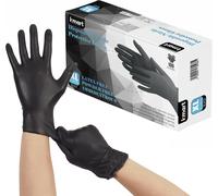 Disposable Gloves,Black Nitrile Gloves-Pack Of 100 Gloves,Powder-Free And Latex Free Disposable Gloves,Disposable Gloves For Cooking,Cleaning And Medicine