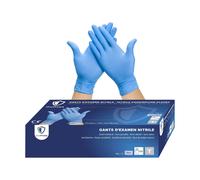 Disposable Nitrile Gloves-Box Of 100 Powder-Free Disposable Gloves-Medium-Blue-Latex Free-Resistant And Chemical Protection