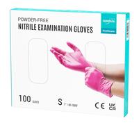 Disposable Nitrile Gloves,Powder Free,Latex Free,Non-Sterile,Latex Free,Small,Pink,Pack Of 100