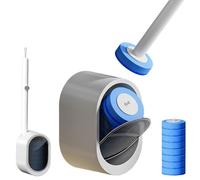 Disposable Wall-Mounted Toilet Brush Cleaning Set - 360° Deep Clean, Brosse WC Jetable avec tête de Brosse de Rechange autonettoyante, Suspendu Brosse Toilettes WC pour Salle de Bain (8PCS)