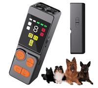 Dispositif Anti-aboiement à ultrasons pour Chien, portatif avec fréquence réglable et Lampe de Poche, portée de 45 Pieds, contrôle des aboiements Rechargeable pour Une Utilisation intérieure Black