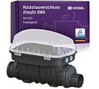 Dispositif anti-retour KESSEL Staufix SWA DN 100 73100.10 pour eaux usées non traitées, installation apparente, 2 clapets anti-retour mécaniques, fermeture d'urgence verrouillable manuellement, EN 135