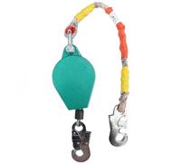 Dispositif Antichute en Acier Allié, Câble en Acier de 10 M et Capacité de 150 KG, Double Freinage pour Travaux en Hauteur, avec Mousqueton Autobloquant