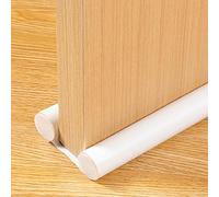 Dispositif coupe-vent de porte Bande d'étanchéité du bas de porte - coupe-vent efficace, anti-bruit, anti-moustique, isolant thermique et économe en énergie (Blanc)