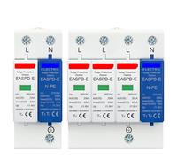 Dispositif d'arrêt de surtension Parasurtenseur domestique AC SPD 50KA 385V 275V, dispositif de protection solaire basse tension sur rail DIN(4P,AC 275V)